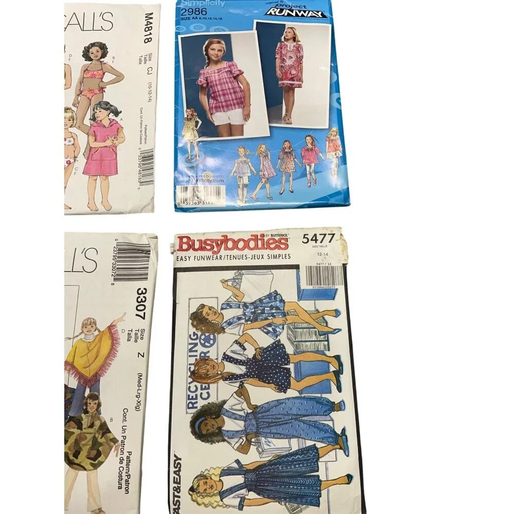 Sewing Pattern Lot of 6 Kids Girls Costume Outfits Sizes 7-14‎